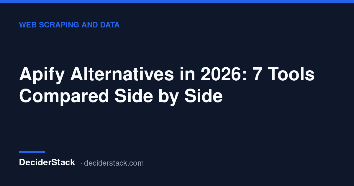 DeciderStack cover card: Apify Alternatives in 2026