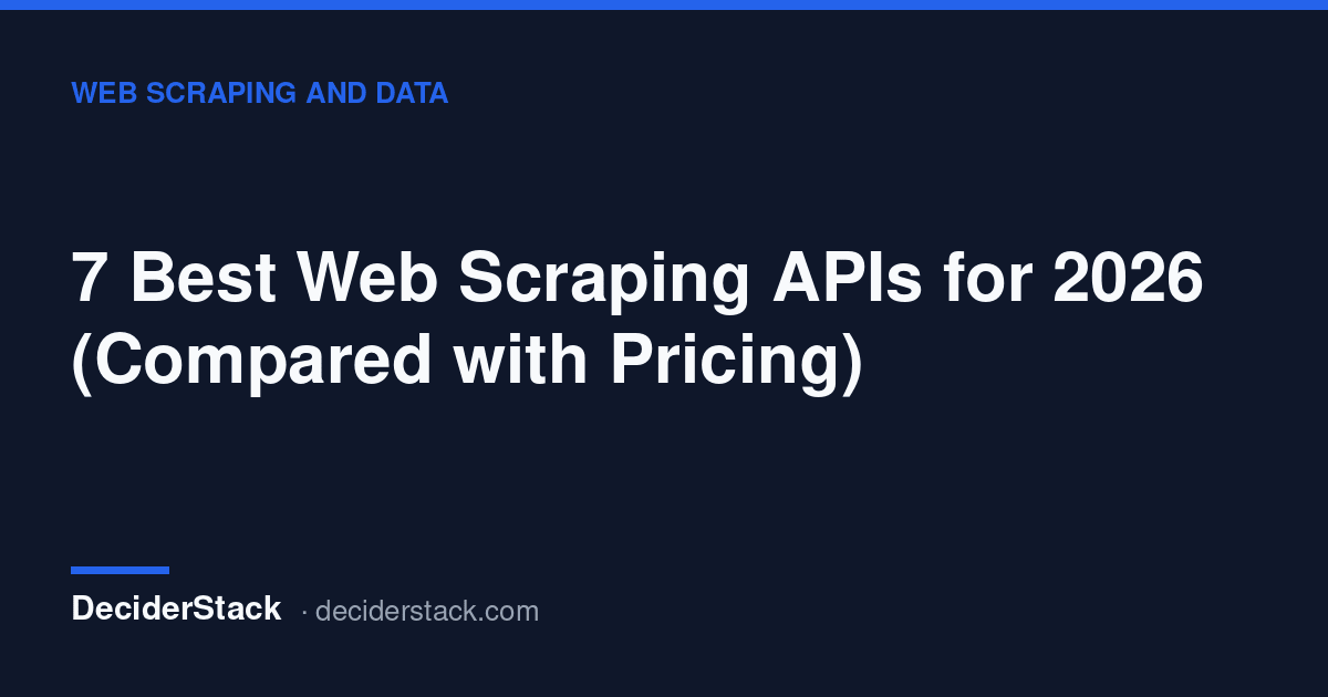 DeciderStack cover card: 7 Best Web Scraping APIs