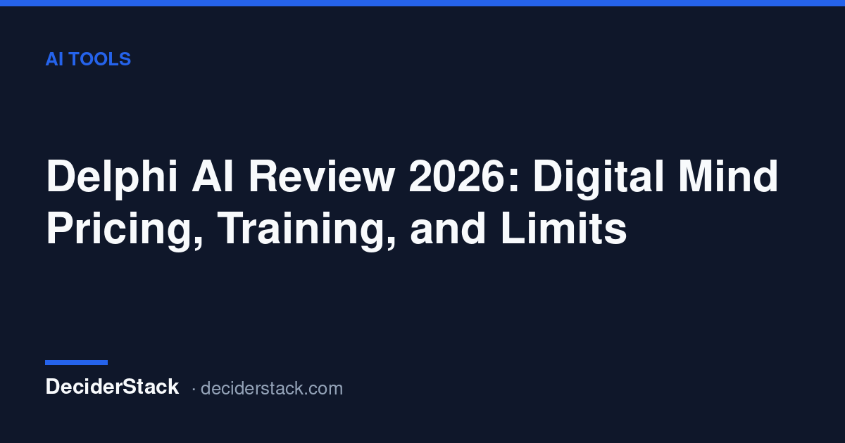 Delphi AI review: Digital Mind pricing and training caps