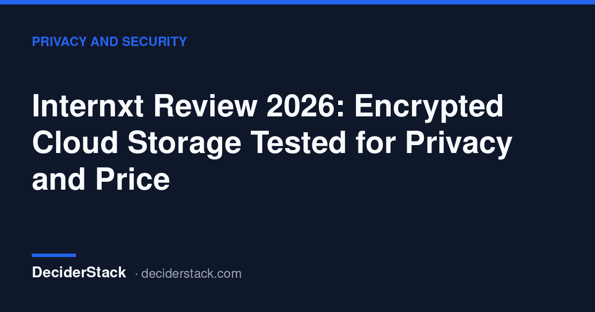 DeciderStack cover card: Internxt Review