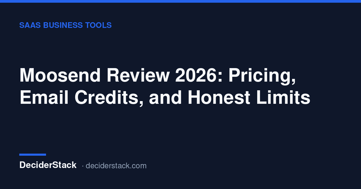Moosend Review 2026: pricing and email credits