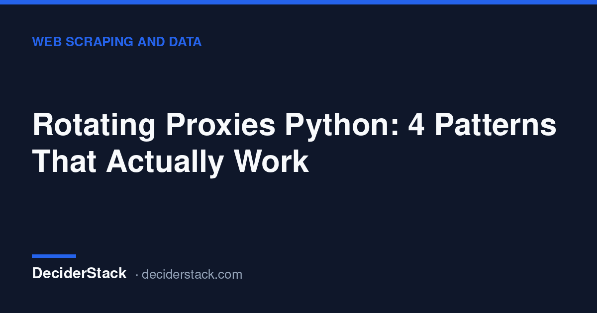 DeciderStack cover card: Rotating Proxies Python