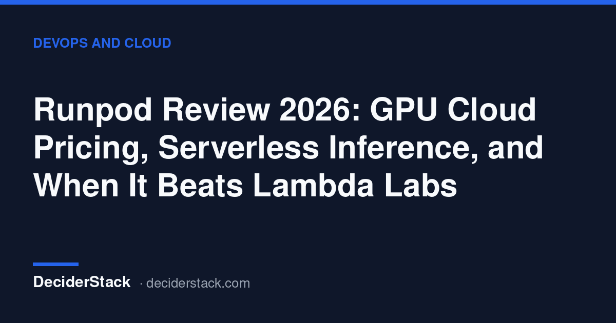 DeciderStack cover card: Runpod Review 2026
