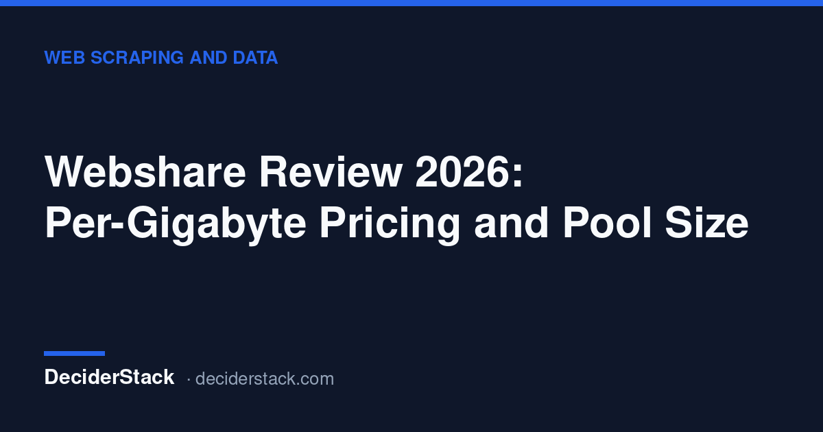 Webshare review: per-gigabyte pricing and pool size