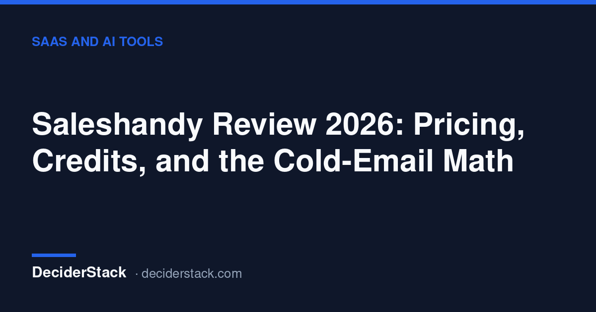 Saleshandy review: tier prices, credits and the cold-email math