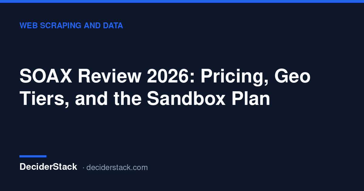 SOAX review: geo-tier rates, the five plans and the credit math